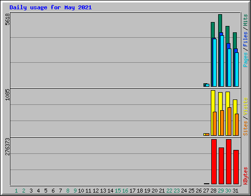 Daily usage for May 2021