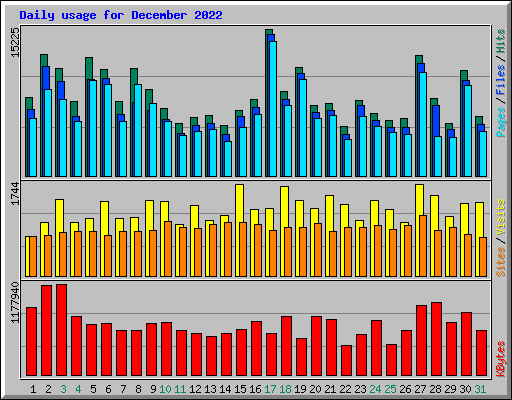Daily usage for December 2022