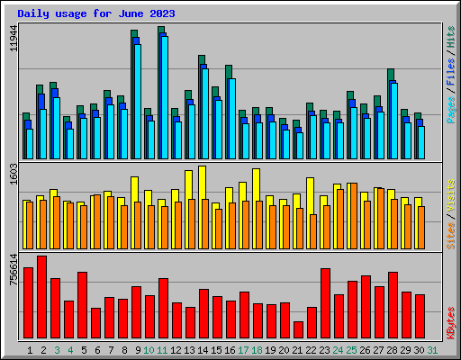 Daily usage for June 2023