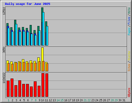 Daily usage for June 2025