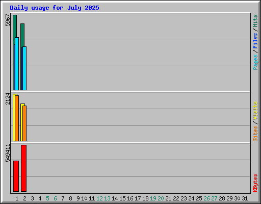 Daily usage for July 2025