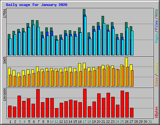 Daily usage for January 2026