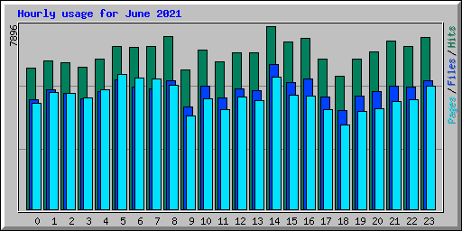 Hourly usage for June 2021