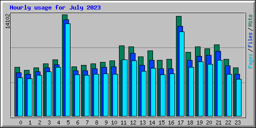 Hourly usage for July 2023