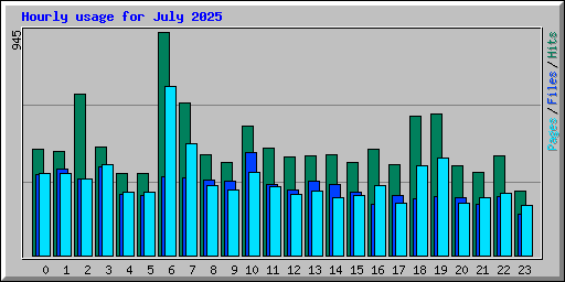Hourly usage for July 2025