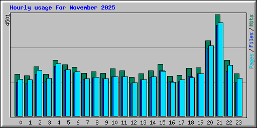 Hourly usage for November 2025