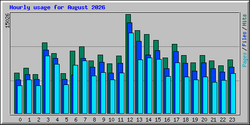 Hourly usage for August 2026